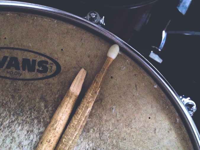 broken drumstick close up dark dirty